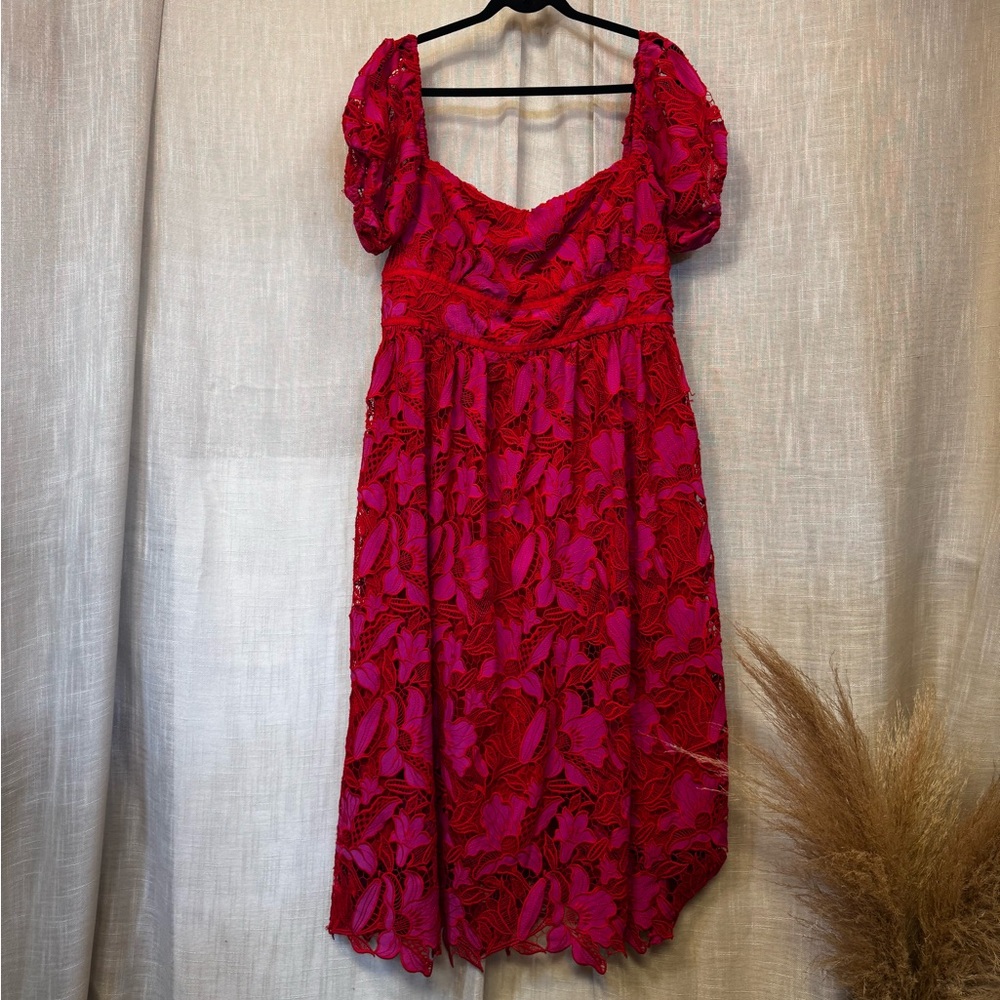 ML Monique Lhuillier Off the Shoulder Dress Size 16 - Picture 4 of 9